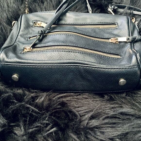 Black & Gold Faux Leather Crossbody Bag Size OS - Picture 11 of 14